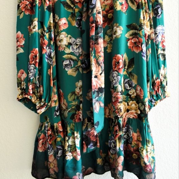 UNWORN Alice + Olivia Floral Green Midi Dress - Picture 6 of 10